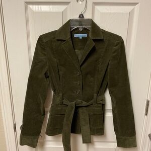Olive corduroy belted jacket.  EUC.  Antonio Melani size 0